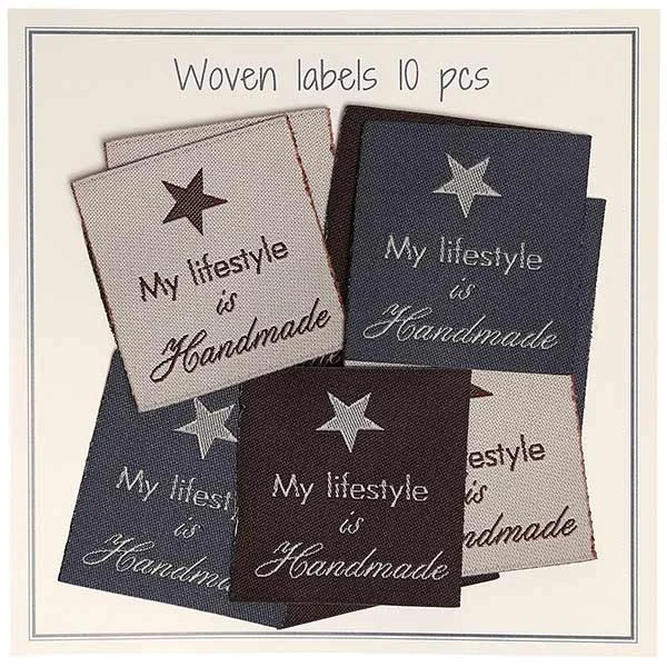 Go Handmade Vævet Label, My lifestyle is Handmade, 33 x 30 mm, 10 stk
